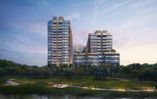Dự án The River Thu Thiem trên Đại lộ Vòng Cung với tầm nhìn hướng sông.