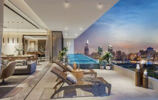 Mỗi căn Pool Villa đều có hồ bơi nằm ngay bên ngoài bức tường kính, tầm nhìn ra đường chân trời.