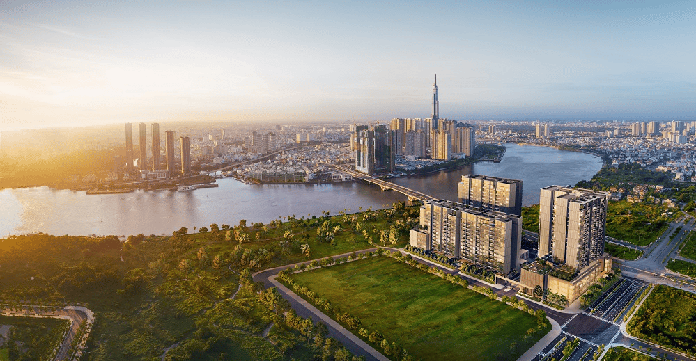 Phối cảnh The River Thu Thiem tại khu Đông Sài Gòn.