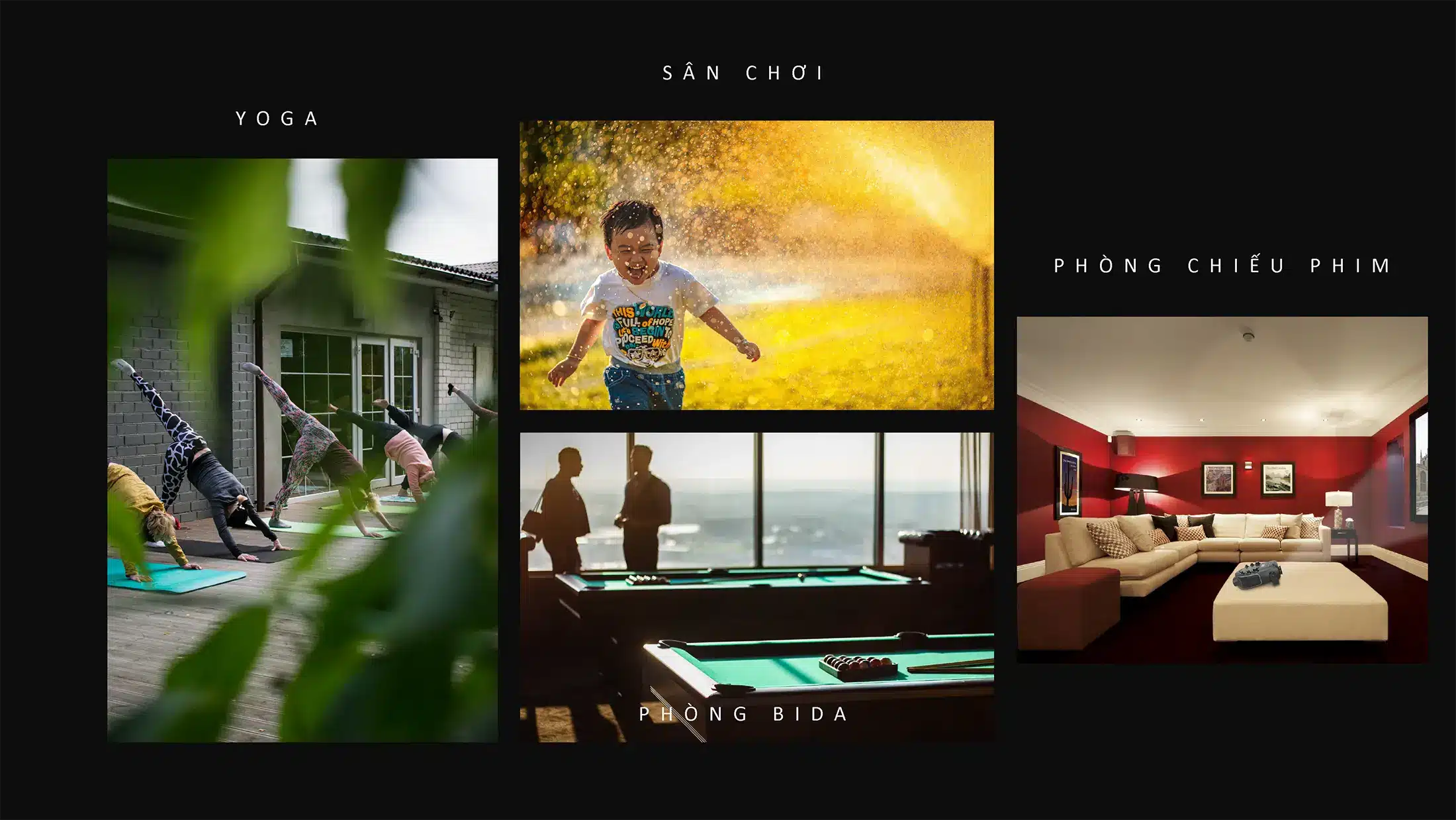 Khu vực fitness center được trang bị đầy đủ với phòng gym hiện đại, phòng yoga thanh tịnh và các không gian vận động đa năng