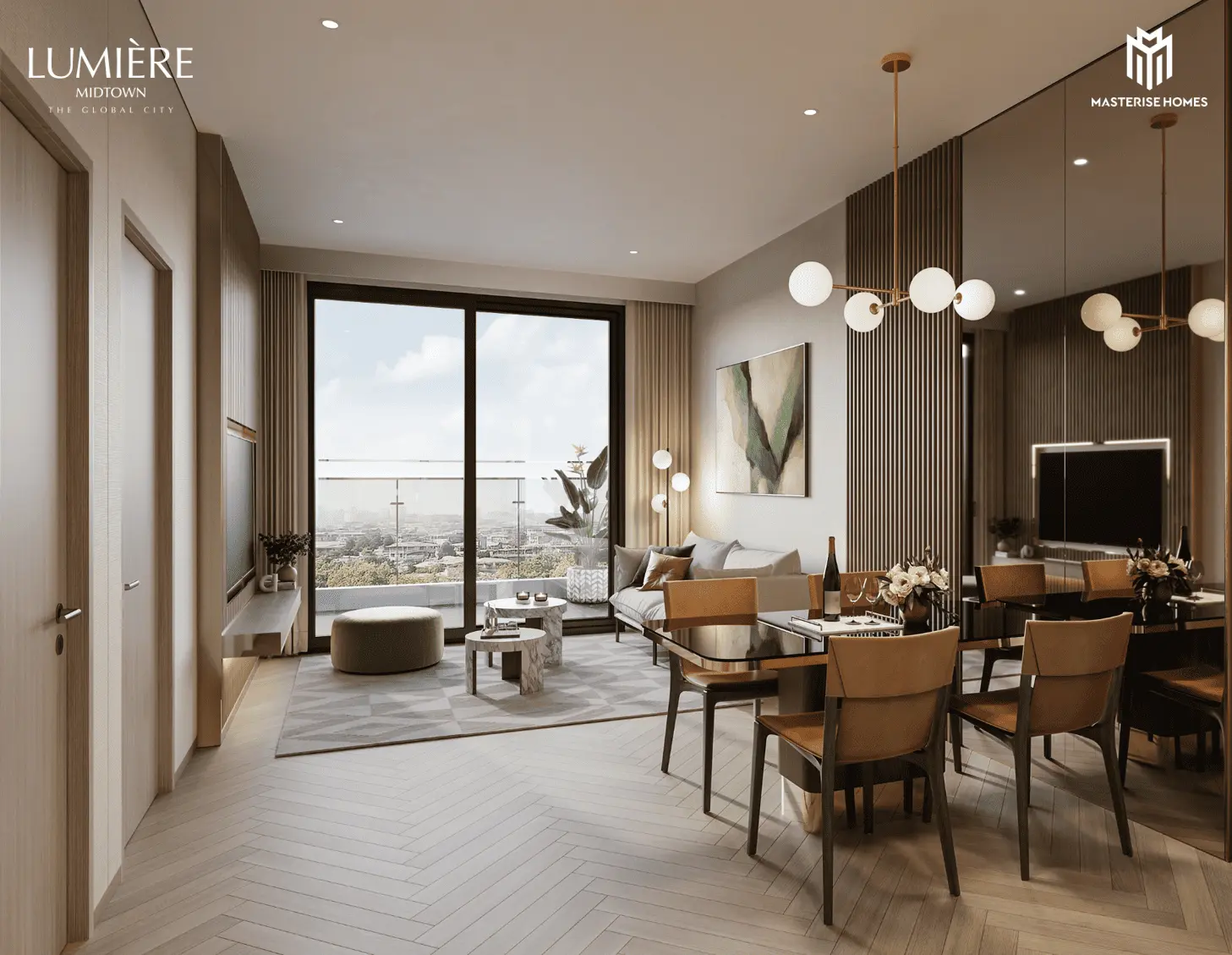 Không gian nội thất tinh tế tại LUMIÈRE Midtown, nơi mang đến sự sang trọng và hiện đại giữa lòng TP. Hồ Chí Minh.