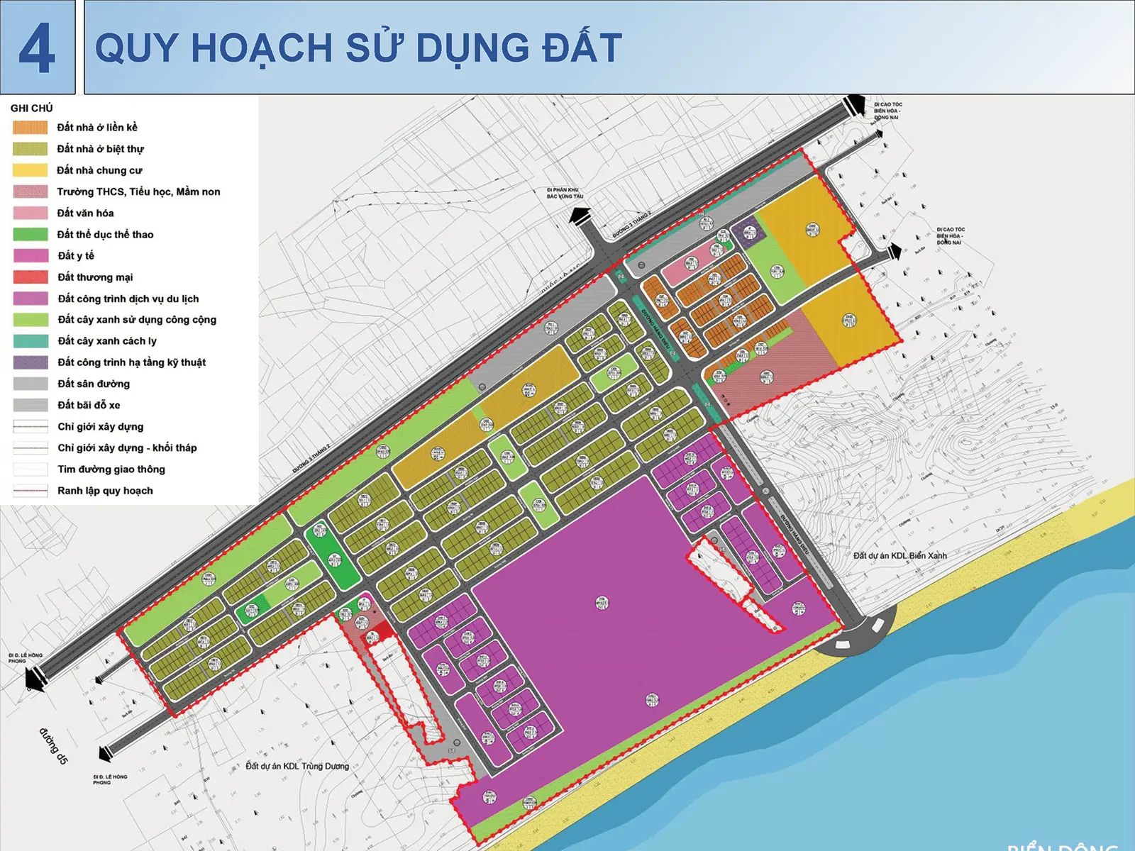 Quy hoạch sử dụng đất của dự án Sun Group Vũng Tàu, phát triển khu đô thị đẳng cấp ven biển.