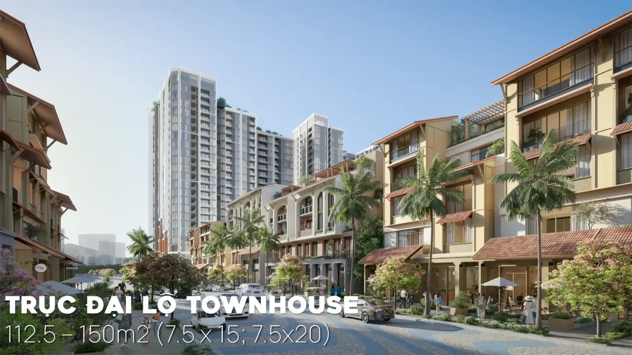Trục Đại Lộ Townhouse tại Charmora City, không gian sống sang trọng với đầy đủ tiện ích đẳng cấp.